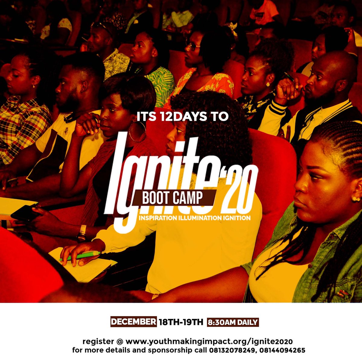 ymiglobal's tweet photo. Its 12 days to Ignite bootcamp and we are super excited already
What are your expectations for Ignite bootcamp 2020?
#ignite2020 #Ignitebootcamp #inspiration #illumination #ignition #youthmakingimpact #ymiglobal https://t.co/r5S4LwHCxe
