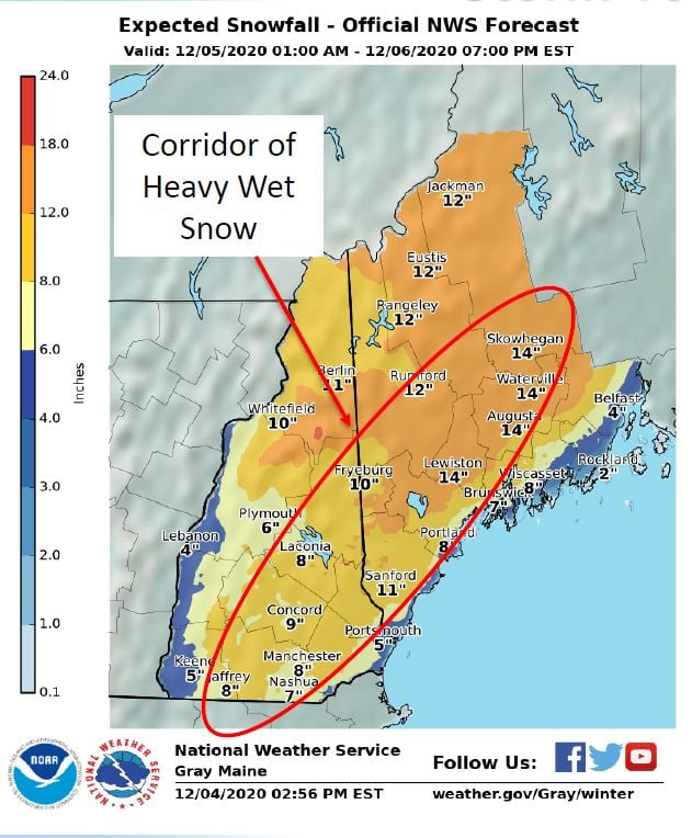 This was an event where we had the axis of high totals and the correct impact of wet snow/power outages, but didn't do well on totals outside of the main band. I should've seen the red flags and adjusted snow ratios from 7:1 to much lower values. Because QPF was pretty good.