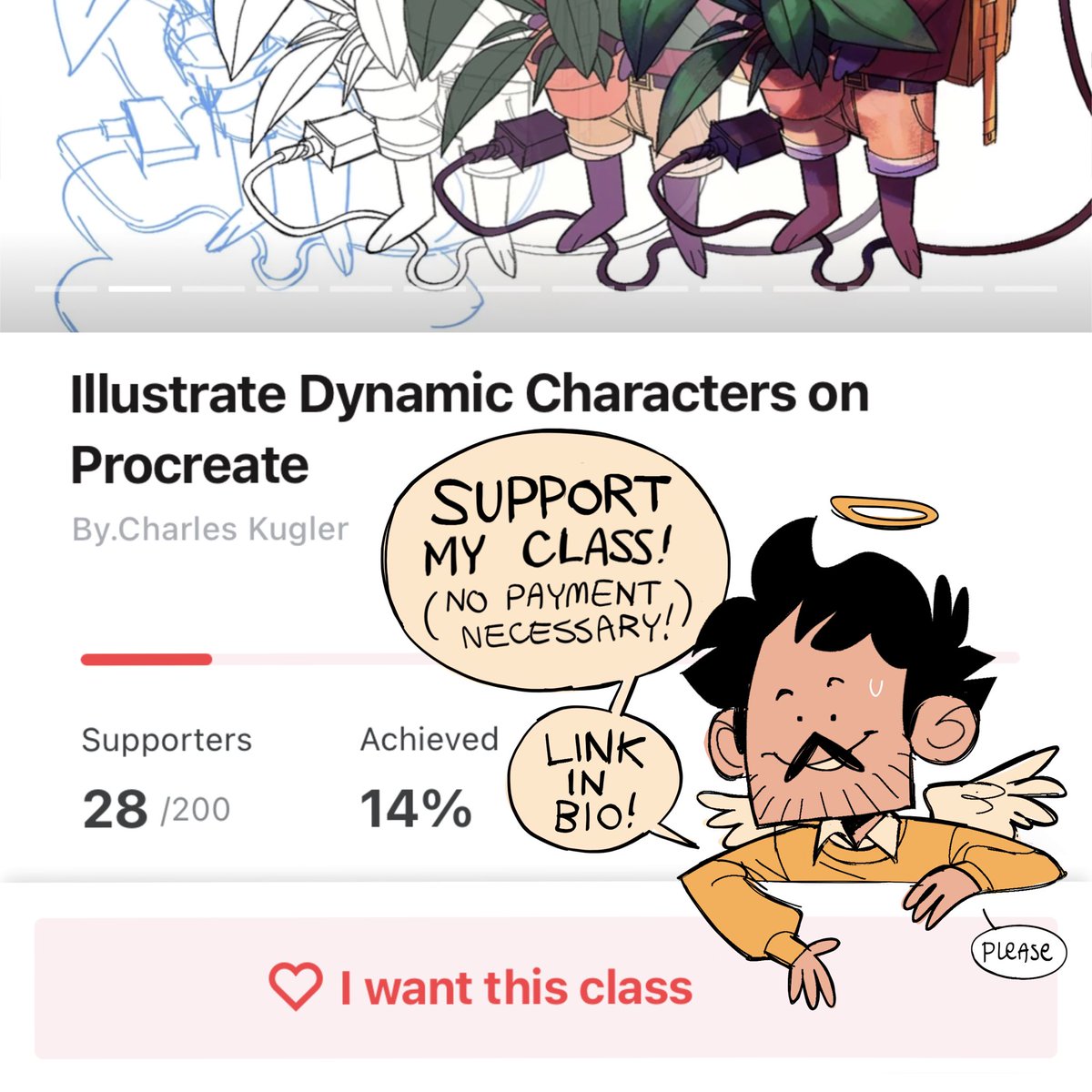 Hey guys! Are you interested in learning how I draw? I'm preparing a digital Illustration course with @class101us and I'm super excited to say we're now public! ? If you're interested in making this class a reality, please check out this link and sign up! https://t.co/qEHAeacKbm 