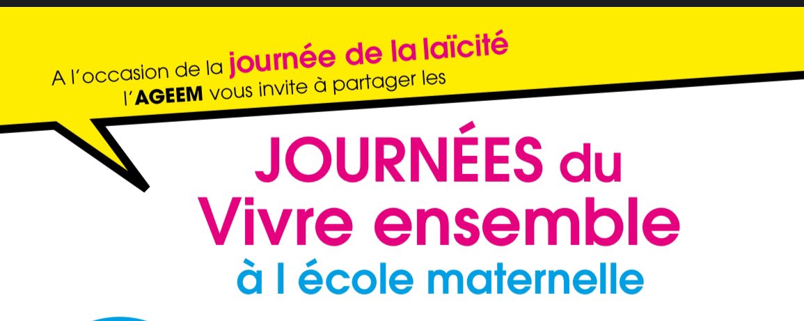 AGEEM_National's tweet photo. Avec l’#ageem découvrez les journées du vivre ensemble ! #Laicite #ecolematernelle #bancamitié pistes et ressources pour la classe, en lien avec nos partenaires @OCCE_FD @usepnationale @bayam_fr
▶️https://t.co/JumK20GVJ3
@education_gouv @Eduscol @ToutEduc @cafepedagogique https://t.co/OwAvXr7H4U
