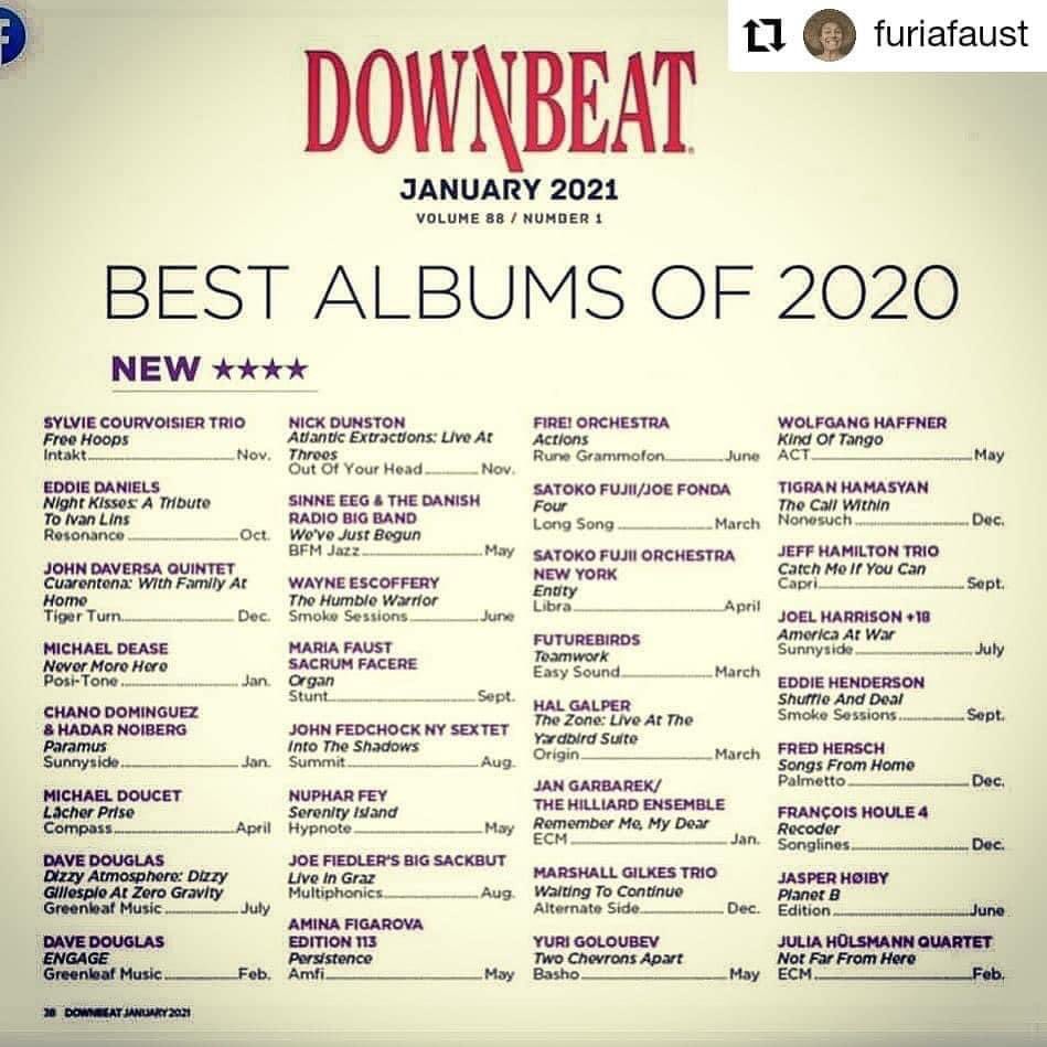 Jtjazzman's tweet photo. Super happy to see Yuri Goloubev’s album ‘Two Chevrons Apart’ making the Downbeat poll for best album this year. Bravo Yuri!
With @TimGarlandMusic, @asafsirkis and myself on piano, and recorded at the great @Artesuono studio in Udine.@DownBeatMag #pollwinners #newrelease https://t.co/QdWX5QP3fS