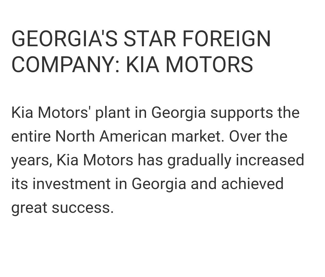 9. Georgia's star foreign company : Kia Motors