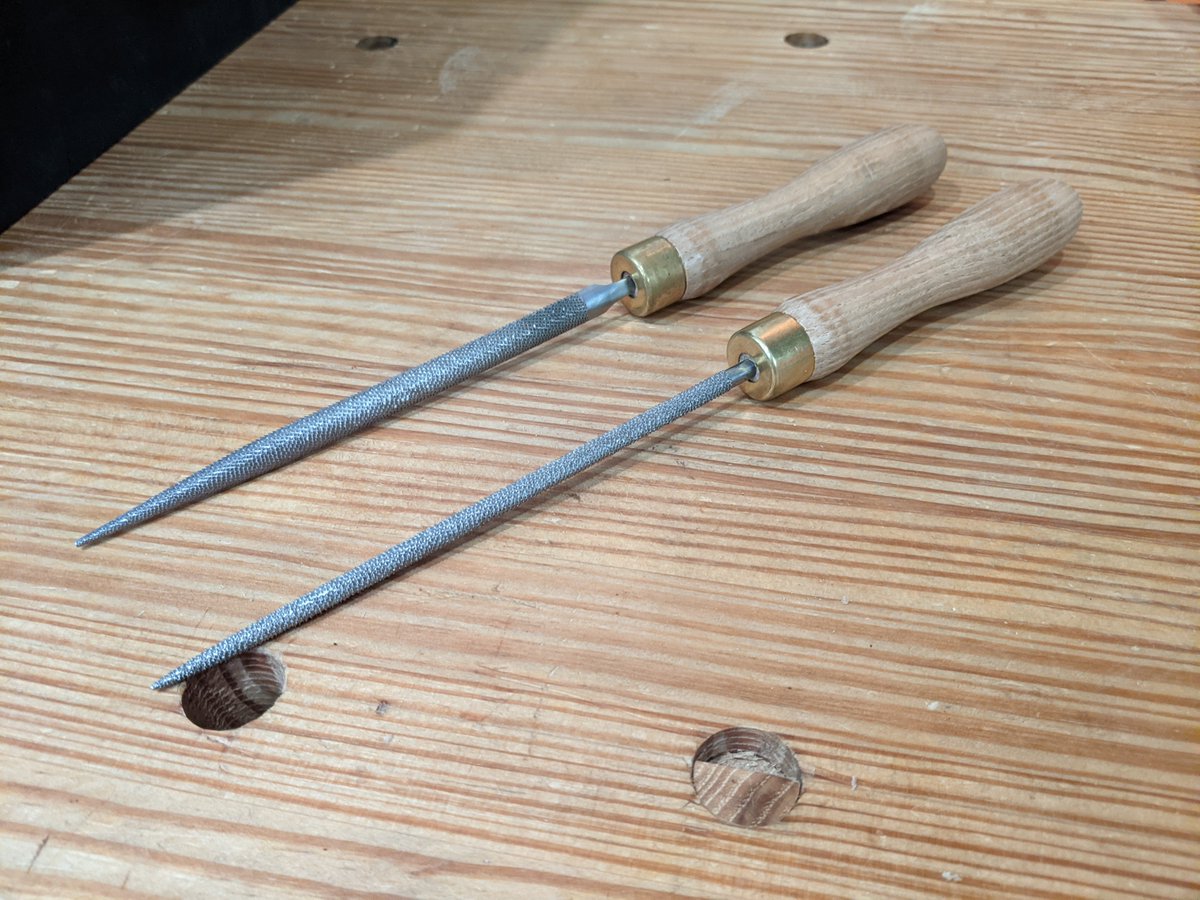 Finally up top we have Gramercy modeller's and rat tail rasps. Not as nice as the Auriou but still good.Also a Shinwa protractor for setting bevel gauges and laying out angles.And we're done with the tool rack! I promise the tools in the bottom section are more interesting.