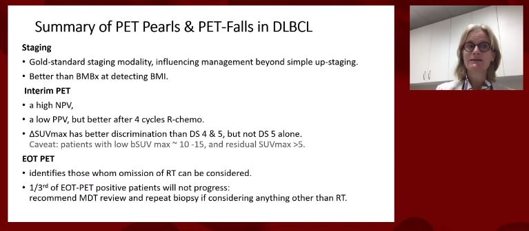 If end-of-treatment PET is positive, treating with RT results in similar outcomes to those with negative EOT-PET. 33% of EOT-PET+ patients will not progress! PMBCL is a different beast: EOT PET is often positive and does not mean poor prognosis.  #lymsm  #ASH204/