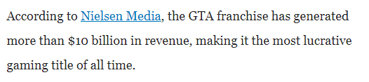 Vad jag näst intill är övertygad om är att (# TTWO) är bolaget som kommer förändra allt och öppna upp spelplanen för resten av världen, låt mig förklara varför. Grand Theft Auto 5 har ca 100k concurrent players och ca 140 miljoner spelare har rört spelet.