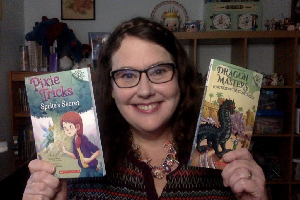 Scholastic's tweet photo. Do your kids love #DragonMasters? Introduce them to @TraceyWestBooksโ brand new Branches series, #PixieTricks! With tricky sprites, a helpful fairy, and an 8-year-old girl named Violent, there is tons of magic and adventure for newly independent readers. https://t.co/qna5jMHjd8 https://t.co/dyvqU9r7cP
