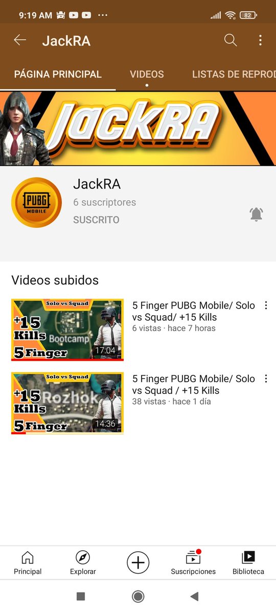 Hola chicos, Quiero pedirles un favor, hace poco me cree mi canal de Youtube: (JackRA) dedicado al PUBG Mobile, me serviría mucho si se suscriben.