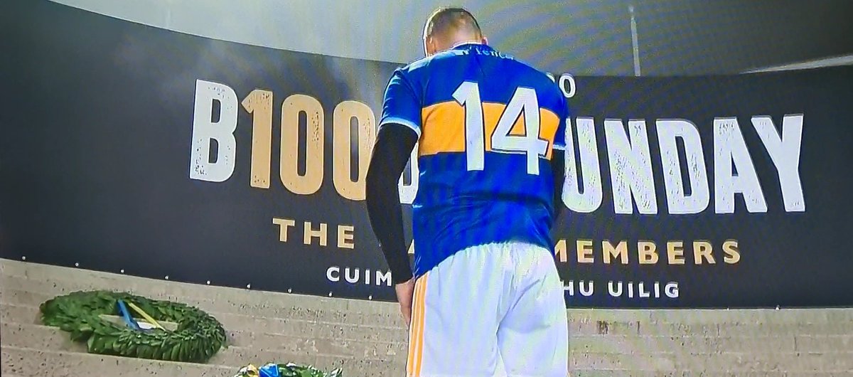 Tipp's captain and number 14 Conor Sweeney remembering Mick Hogan and the 14 victims. 😪