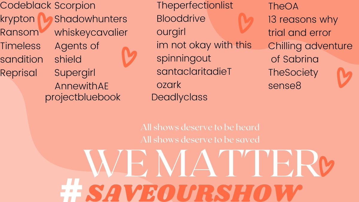 Magicallymintxo's tweet photo. @NetflixLifee ALL THESES SHOWS DESERVE TO BE SAVED!!!!!!!!!!!
#SAVEOURSHOWS https://t.co/KzJJAF5H5A