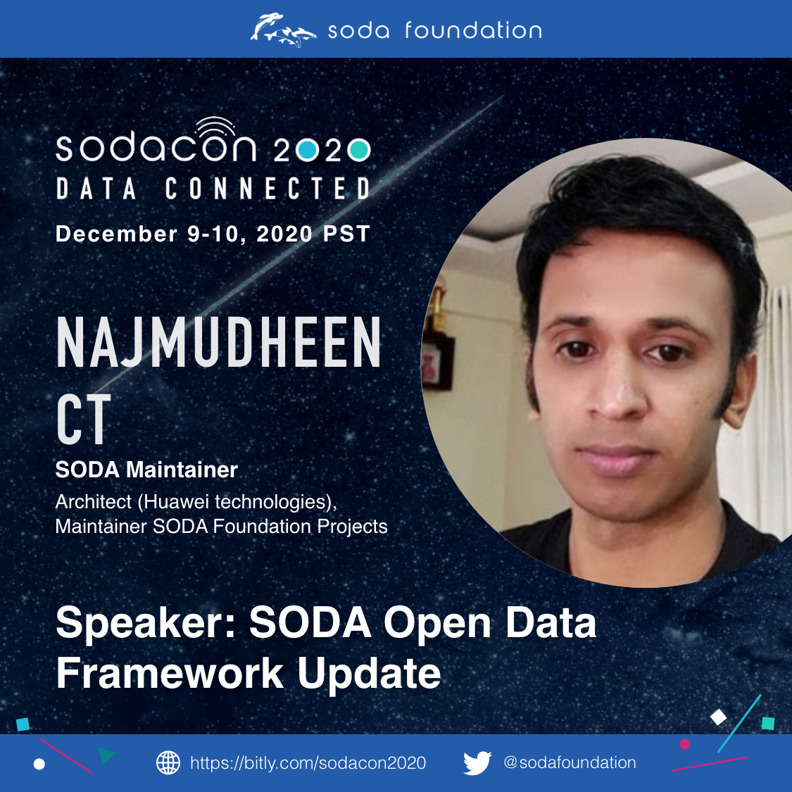 sodafoundation's tweet image. Join Ashit Kumar, Najmudheen CT, Noel McLoughlin &amp;amp; Saurabh Gupta on Day 1 of #sodacon2020 to learn about SODA Projects, Architecture, Key Features and current releases &amp;amp;  project landscape of SODA and use cases.
More: sodafoundation.io/events/sodacon…
#OneDataFramework