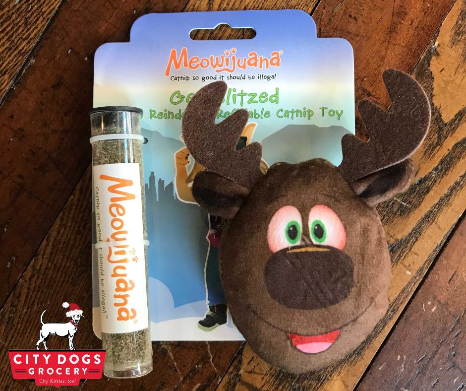 Getting blitzed is a paw-some way to break the winter blues for your cat. Bring on the Meowijuana organic catnip and let the reindeer games begin!