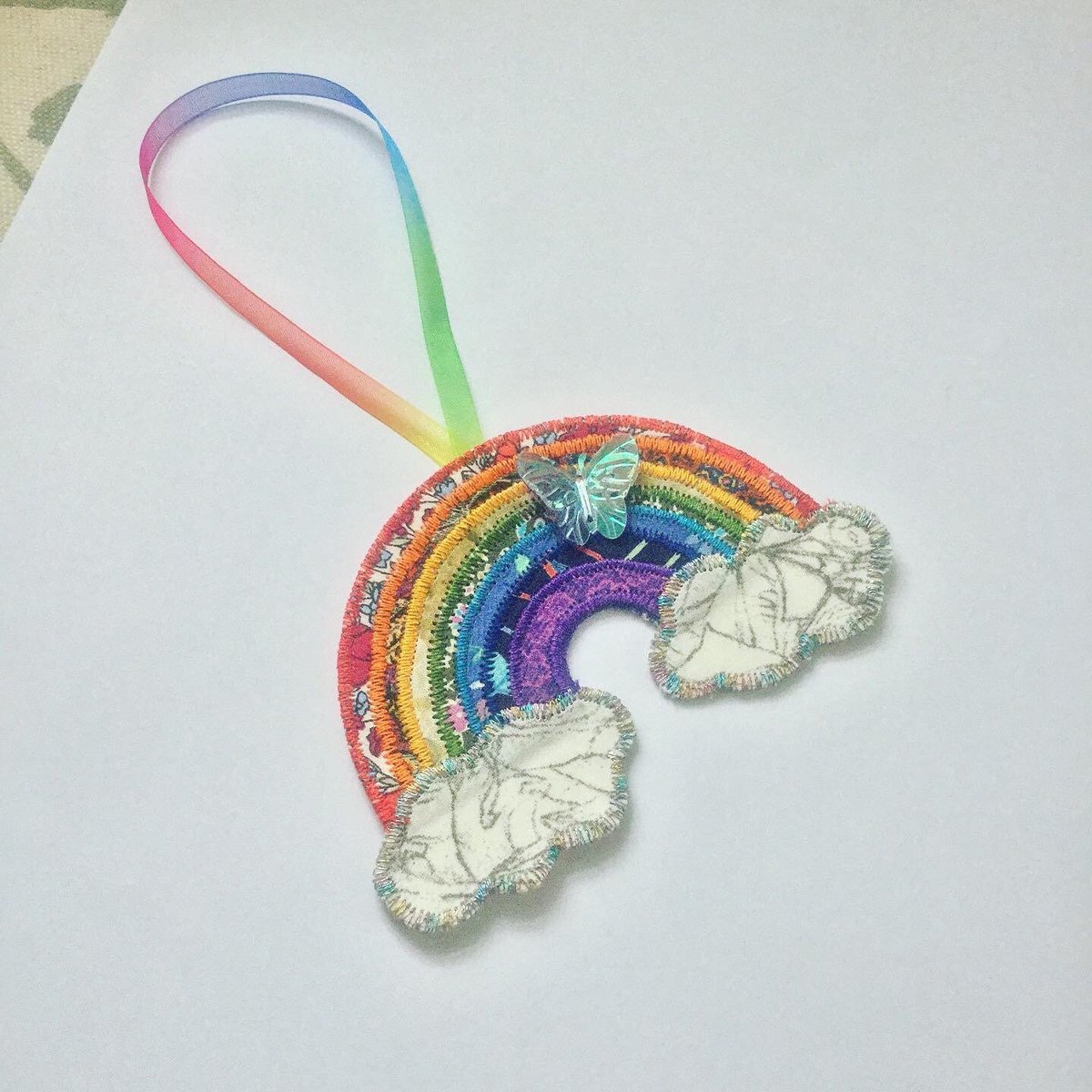 Excited to share this item from my #etsy shop: Liberty Print Rainbow tree decoration 10cm wide etsy.me/36OWhPv