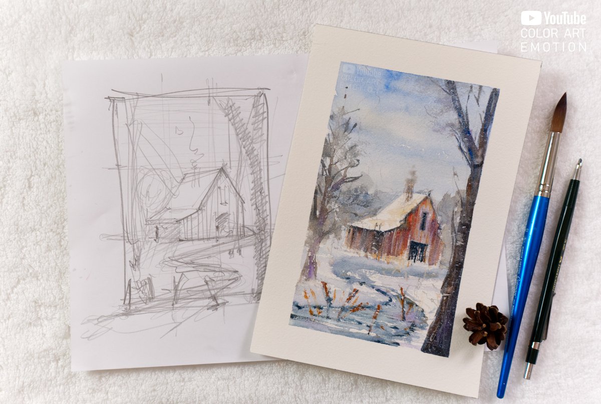 ColorArtEmotion's tweet photo. Sketching, painting and waiting for the first snow in town...
step by step https://t.co/JtlcbxfMZB
#watercolorpainting #Sketching #Tutorials #arttutorial #Watercolour #aquarelle #coldseason #WinterIsComing #paintingartist https://t.co/zL9MbO7TxC