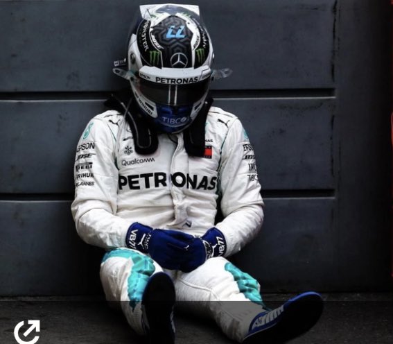 nhpseaman's tweet photo. Bottas hearing             Bottas after 
Hamilton out of            turn 1
#ShakhirGP https://t.co/XOwEmb4oiH