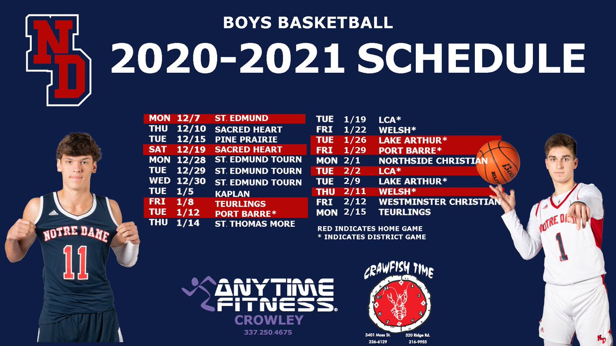 Official 2020-2021 Boys Basketball schedule! A version for each of our school colors. 🟦