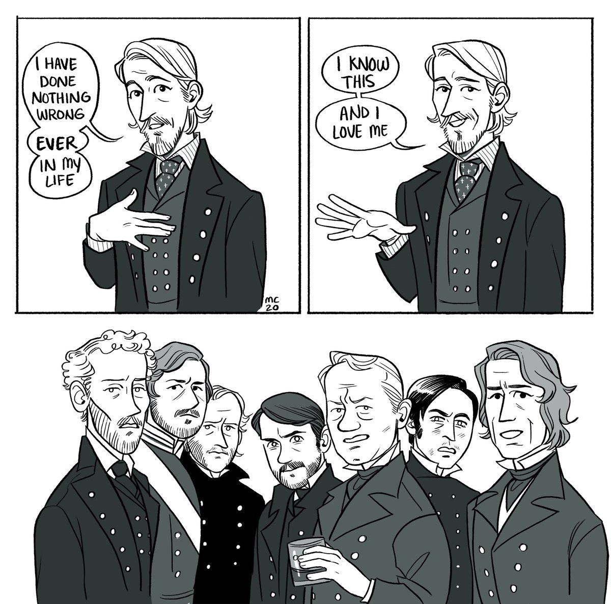 ellymantle's tweet photo. hickey won in the poll last night so i drew him and then .... everyone else too. for the record, i am on hickey's side here #theterror https://t.co/tmg5XtCEmw