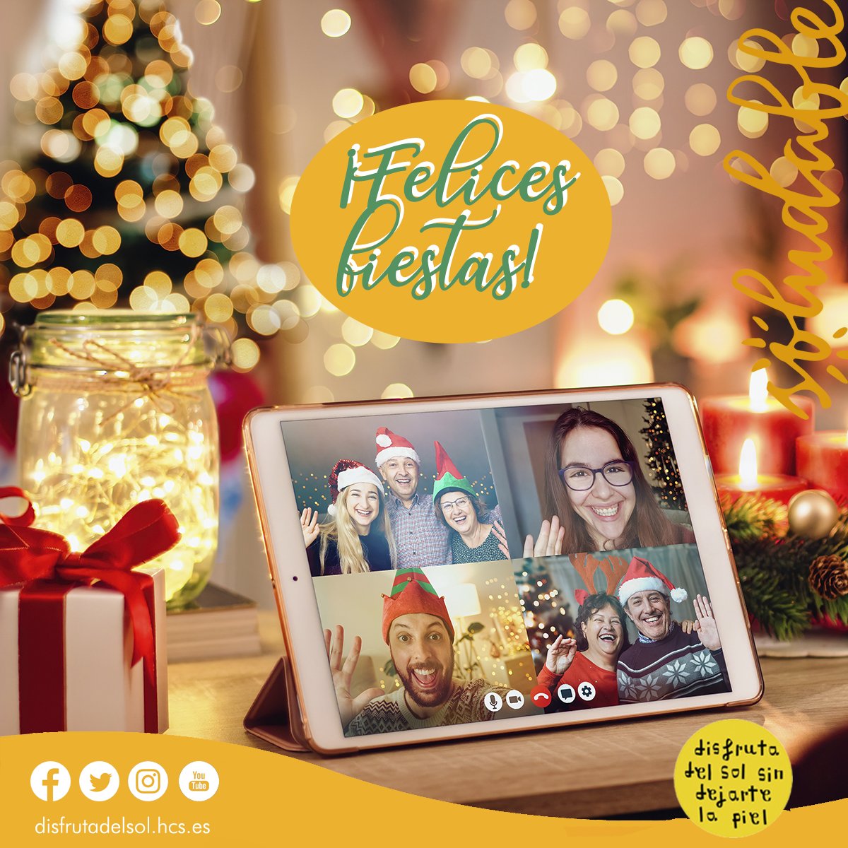 ¡#FelicesFiestas! ❣️🎄🌟👼🍇🥂🍾🎁🎅🦌🛷🎁🐪👳‍♂️👳‍♀️👑👶🍭🍬🍫🧦

🔔 Volvemos en 2⃣0⃣2⃣1⃣ con muchas sorpresas y nuevas plataformas para seguir disfrutando del sol, sin dejarnos la piel 
#FelizNavidad #Feliz2021 #Byebye2020 #DisfrutadelSol #SinDejarteLaPiel #ViveSoludable