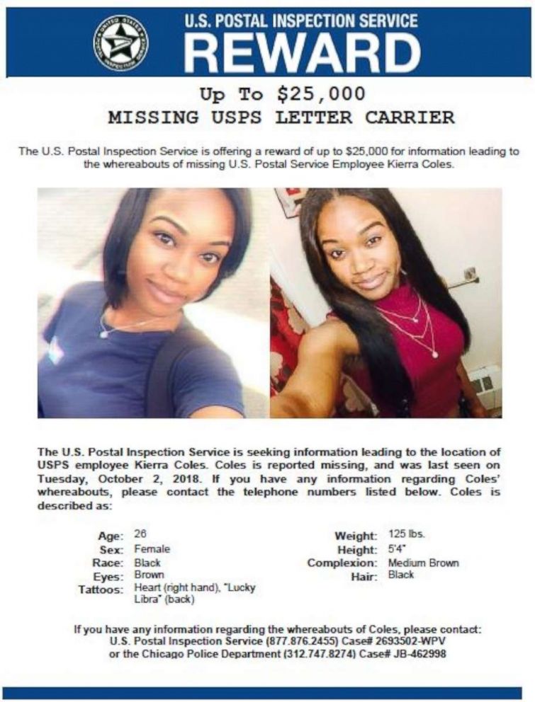 TruCrimeSociety's tweet photo. Pregnant postal worker Kierra Coles was last seen in Chicago on October 2nd 2018
There is a $25,000 reward for information leading to her whereabouts.
#missing #reward #missingreward #share #kierracoles #chicago #missingwoman #postalworker #missinginchicago #2018missing #tcs https://t.co/JUxcE5CiGp