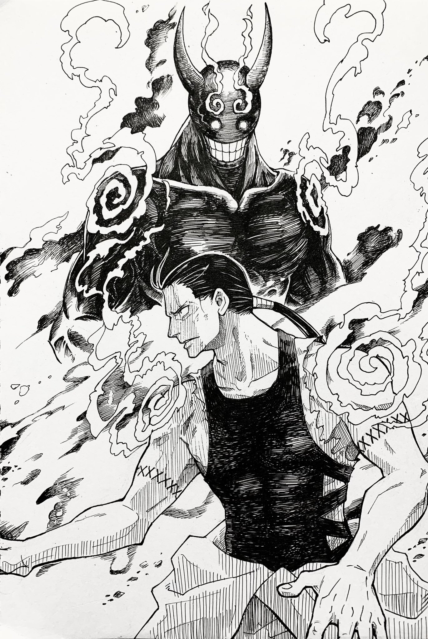 Twitter 上的 ぽーらー 呪術廻戦のナナミンをまた描こうと思ってたけど 今週は炎炎ノ消防隊の紺炉中隊長とそのドッペルゲンガーがカッコ良すぎた 剣さばきもめっちゃカッコ良かった 炎炎ノ消防隊 相模屋紺炉 紺炉中隊長 紺炉 ドッペルゲンガー 鬼の焔ビト