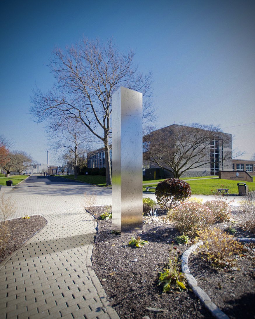 UBridgeport's tweet photo. Something appeared on campus right before #FinalsWeek and then disappeared... 🤔 #UBridgeport #Monolith #GoodLuckWithFinals https://t.co/Wb75Jx8vz8