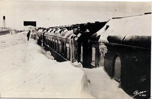 Between Moncton, NB and Truruo, NS, the train came to a halt as a giant blizzard blew head-high drifts across the tracks. Under normal circumstances, no attempt would have been made to get through. But these were far from normal circumstances. 11/
