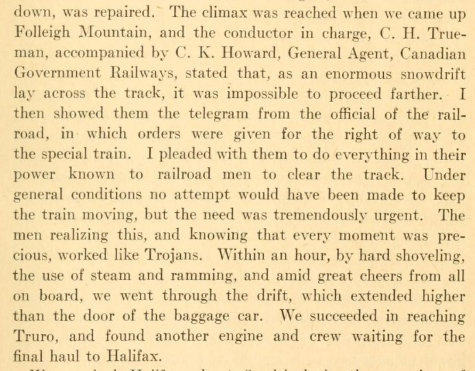 The Canadian railroad workers didn't know exactly what had happened in Halifax, but they knew it was bad, and they knew Boston's train had to get through.They worked all night, literally shoveling aside a blizzard, until the train could finally ram through the final drifts. 12/