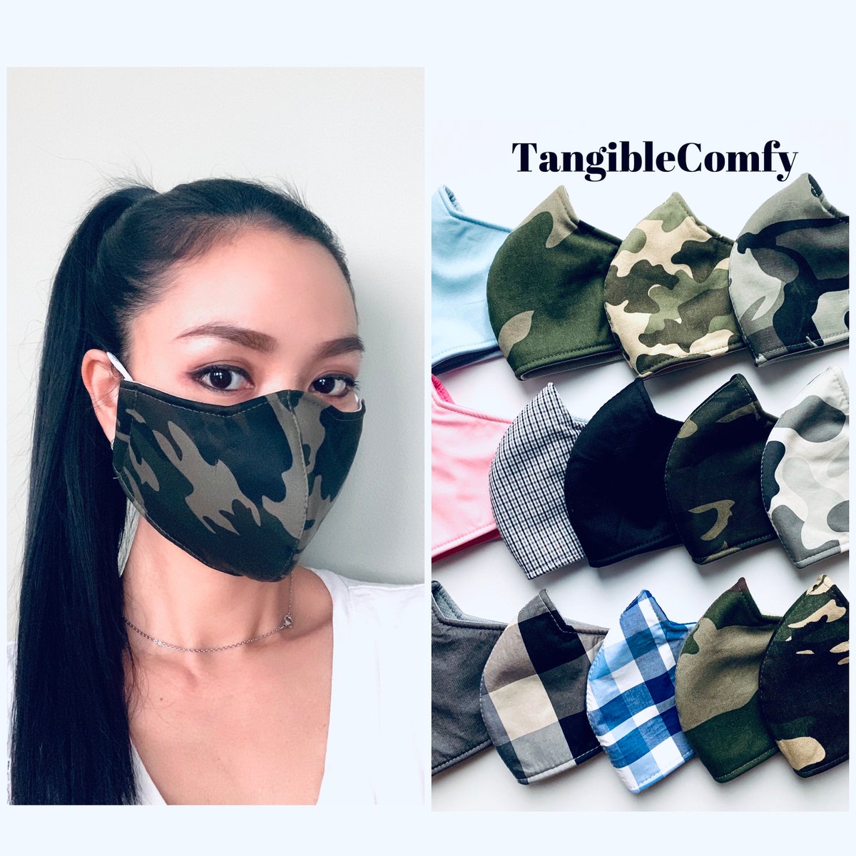 Excited to share the latest addition to my #etsy shop: Cotton face mask, cloth face mask, reusable face mask, washable mask, mask with filter, camo face mask etsy.me/2JSpsrR #black #elastic #no #adult #facemask #washablemask #filtermask #reusablefacemask #facem