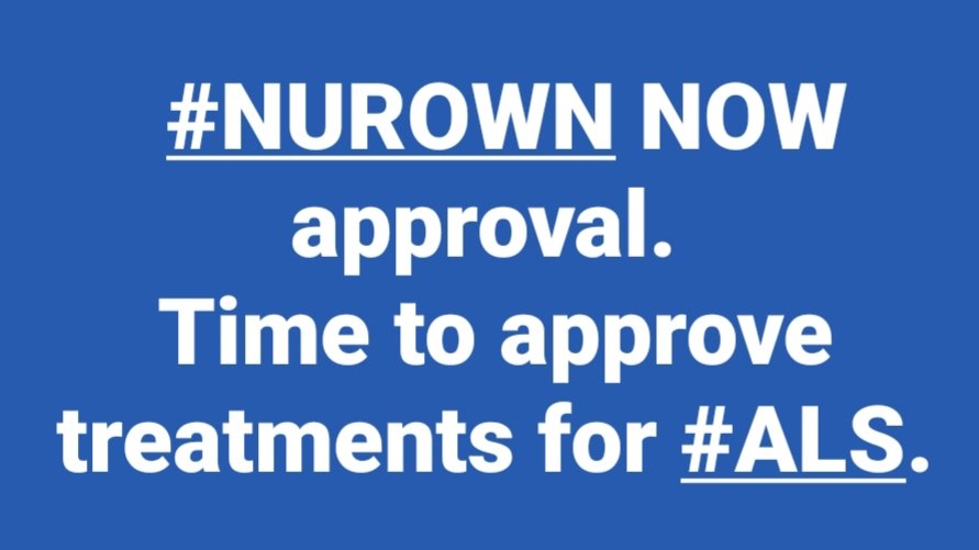 We're not going to stop until we get heard. #NUROWN NOW approval. Time to approve treatments for #ALS. Enough of waiting!!! $BCLI <a href="/BrainstormCell/">BrainStorm</a> <a href="/US_FDA/">U.S. FDA</a> <a href="/EMA_News/">EU Medicines Agency</a> <a href="/SteveFDA/">Dr. Stephen M. Hahn</a> <a href="/DrWoodcockFDA/">Dr. Janet Woodcock</a> <a href="/SKyriakidesEU/">Stella Kyriakides</a> <a href="/vonderleyen/">Ursula von der Leyen</a> <a href="/POTUS/">President Donald J. Trump</a> <a href="/realDonaldTrump/">Donald J. Trump</a> <a href="/JoeBiden/">Joe Biden</a> <a href="/FLOTUS/">First Lady Melania Trump</a> <a href="/Cylebo/">C Lebovits</a>