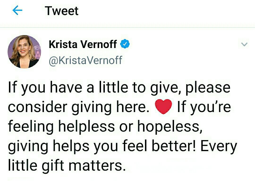 Thank you  @KristaVernoff for supporting our  #SaveFlintChallenge clean water mission. We have so much more work to do. Please continue sharing this campaign.  #WaterThePlanet  https://www.gofundme.com/f/rva-flint-saveflintchallenge