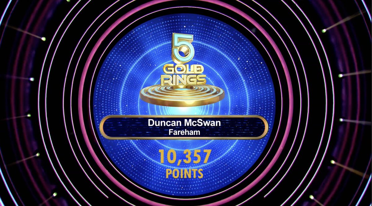 Huge WELL DONE to Duncan with that massive score!

If you top the leaderboard in the second half of the show, it's YOUR name you'll see in lights!

#5GoldRings