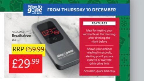 ChiefMiekelson's tweet image. Lidl are selling a breathalyser. Even cheaper idea: if you’re drink driving just phone us before you go any further and we’ll test you for free