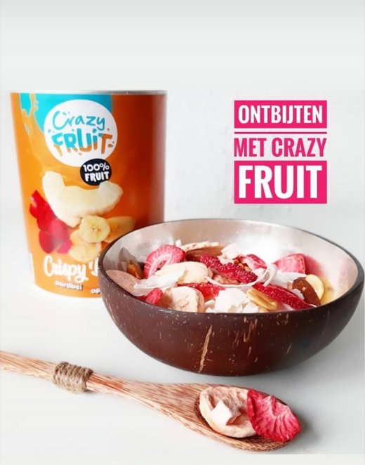 CrazyFruit staat voor een 100% gezond product. Gevriesdroogd fruit is puur natuur, zonder toevoegingen. Gebruik CrazyFruit in water, muesli of als knapperige snack. Ga voor een gezonde toevoeging met een lekkere crunchy bite! Check healthyimpact.eu voor meer informatie