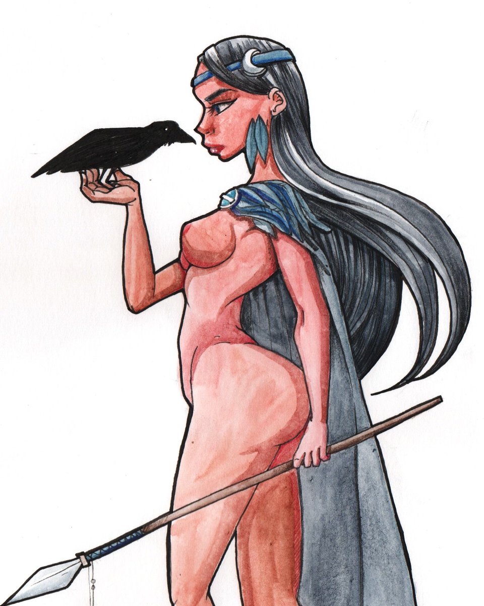 Valeithel's tweet photo. Calendrier de l'avent : jour 6 !
Aujourd'hui, c'est au tour de Morrigan, déesse de la guerre et des batailles  chez les Celtes 

#calendrierdelavent #christmas #morrigan #celtic #war #raven #goddess #watercolor #traditional_art https://t.co/RAdLvMXnjq