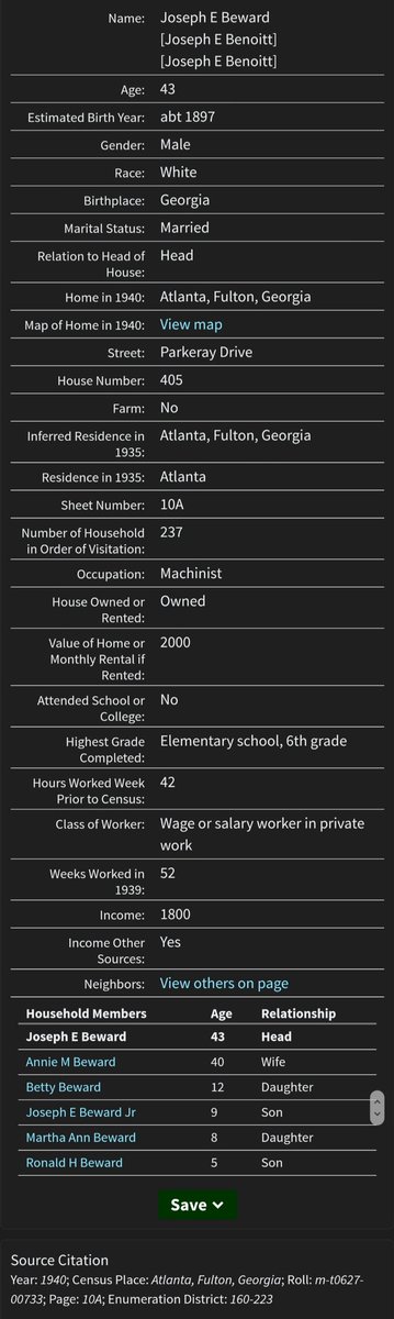 So annoying when Boomers say Millennials can't buy homes & pay student loans b/c we're "lazy, don't want to work, & eat avocado toast." Okay Boomers, here's why that's NOT the case.I looked at the 1940 Census, the 1st decade Boomers were born. Let's look at Mr. Joseph Beward: