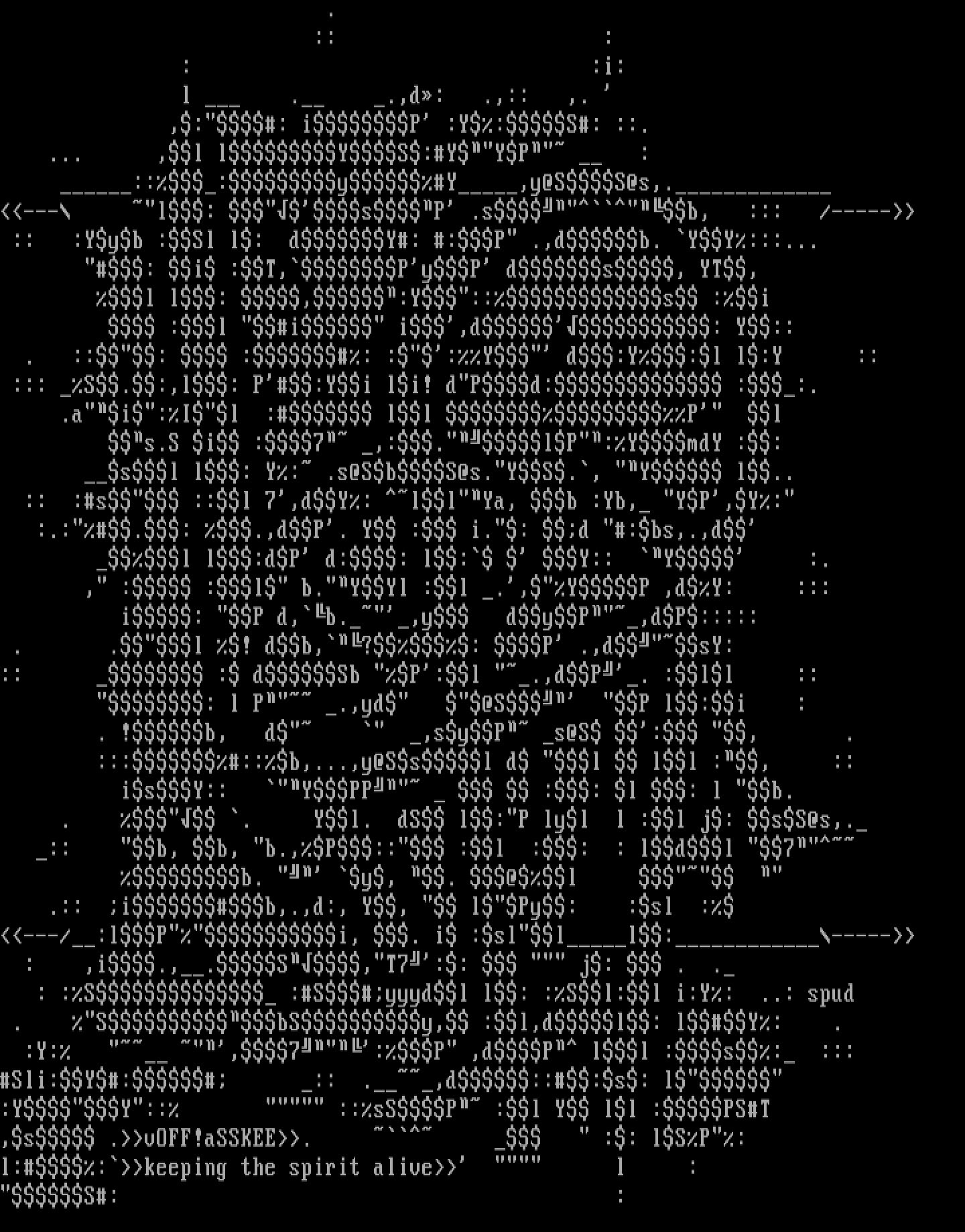 Sixteen Colors Ascii By Spud Voff Ninjascii 1997 T Co Mszervuse8 Ansiart Ansi Ascii Asciiart Pixelart Textmode Textart Text Art Demoscene s Retrocomputing Retrographics 8bit 8bitart Typography Graffiti