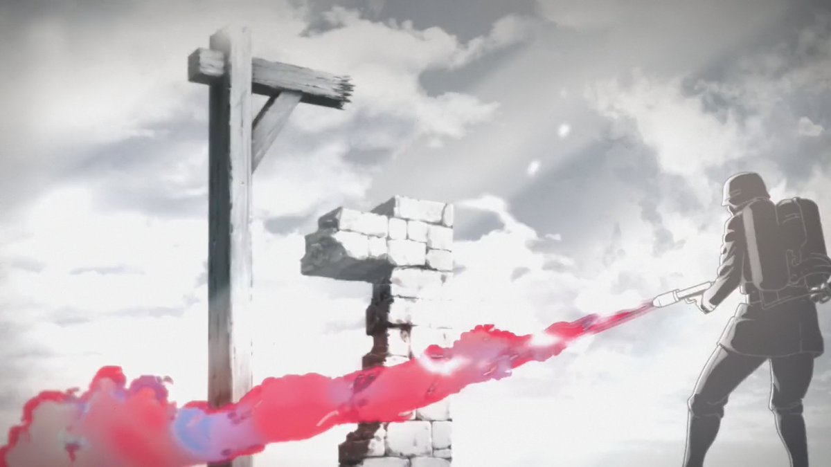 Flame of violence burning down everything on its way, depicted by filling up the entire space of the next frame