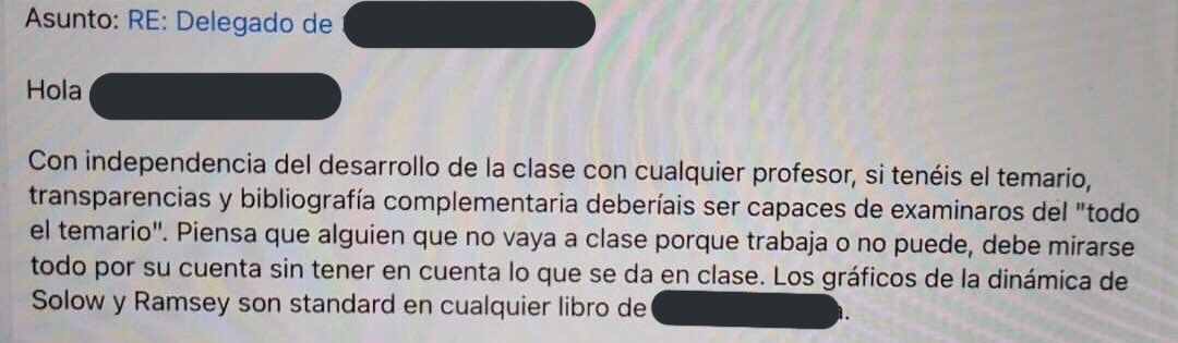 uGRenfurecida_'s tweet photo. #UGR Correo de una profesora hacia un estudiante que reclama la falta de clases teóricas (online).

Digo yo, ¿para qué pagamos profesores entonces? Si total, con el libro y material nos vale.

Situaciones de #verUGRenza https://t.co/3O0rLrxQL3