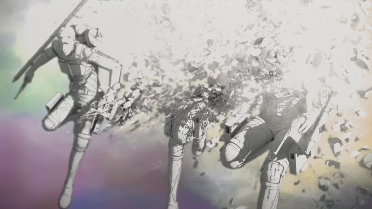 People crumbling may be literal, but may also serve as metaphor - what we destroy, in turn destroys us too