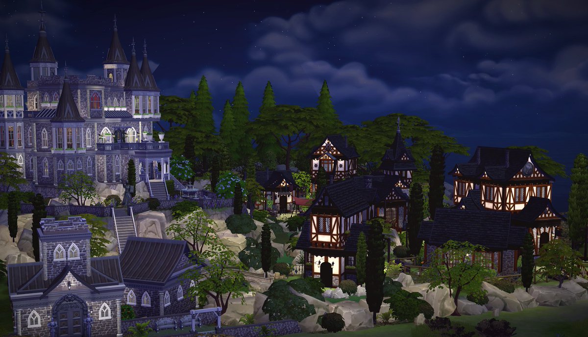 SimandaB's tweet photo. My newest build: The castle on the hill looks over a little market town! Fully furnished and available on the gallery https://t.co/o4b0G8hacb 

#ShowUsYourBuilds #Sims4 #nocc #TheSims4 #SimsCreatorsCommunity https://t.co/f3VUQIKktR