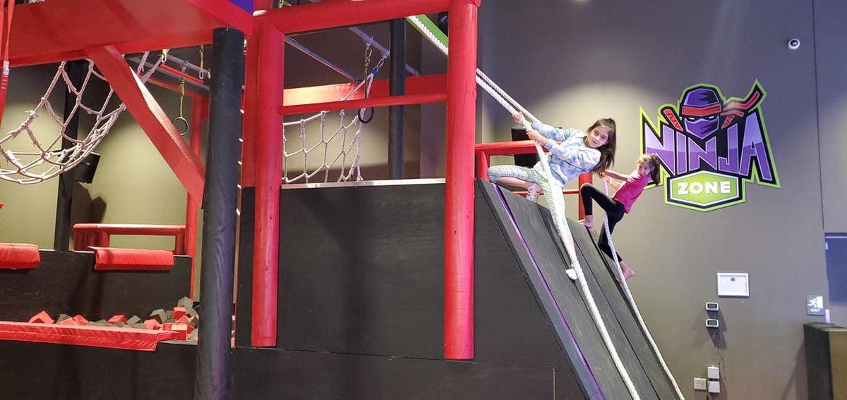 AdventureParkLb's tweet photo. Ninja Zone is Now Open! Come test your ninja skills for only $8 or unlimited with day play pass. Socks required. https://t.co/994L7aOfbg