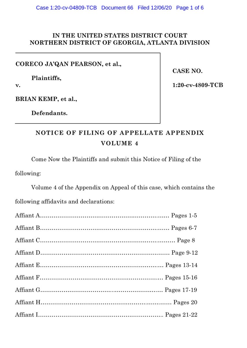 NOTICE Of Filing - Attachments: # 1 Appendix Appendix Vol. 4 from Appeal = 329 pages of batshit cray buffooneryAppendix Vol 4  https://ecf.gand.uscourts.gov/doc1/055013210775I WANT MY $3.00 BACK - this is bonkers