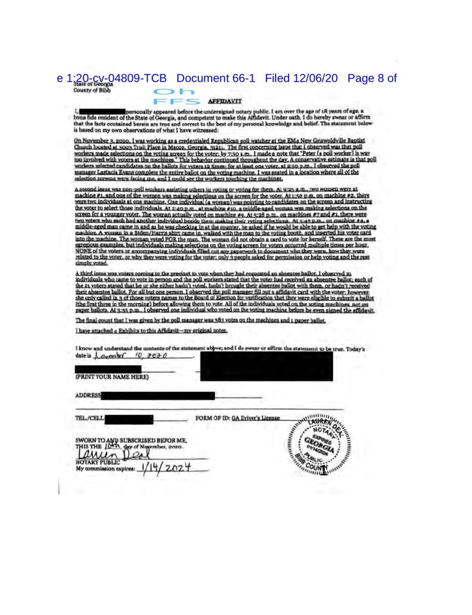 the strategy of the “genius” Kraken-Wood is file hundreds if not thousands of pages of BS so it “appears” there’s a vast “deep state” of malfeasance but when you dive into their filings - it’s immediately clear it’s BULLSHIT and they should be disbarred  https://drive.google.com/file/d/1O9ADB34rb8rqMCp59lv8s9kKToG70COg/view?usp=drivesdk