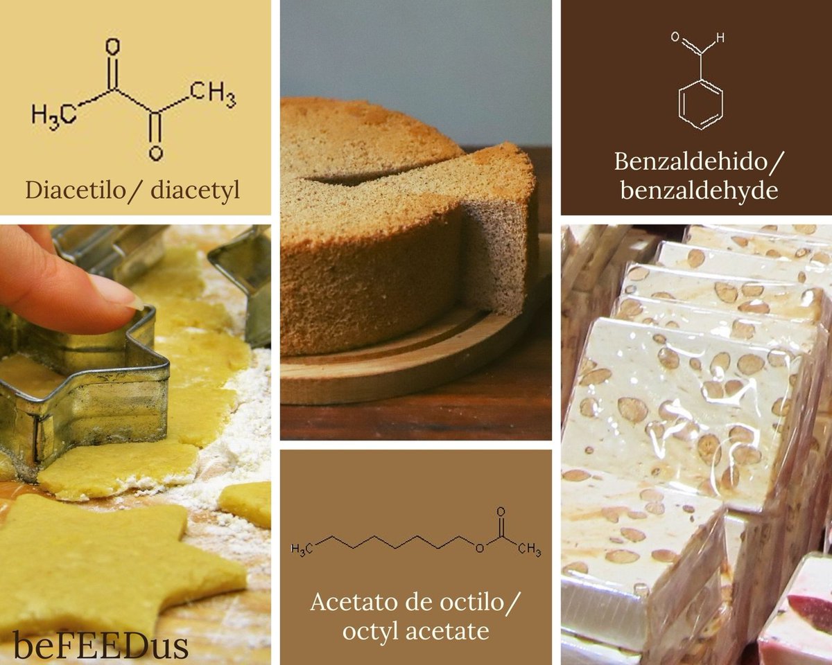 beFEEDus's tweet photo. Diacetyl is from butter cookies, benzaldehyde is from almonds, and octyl acetate, from oranges. These molecules could look simple, but our memories they evoke are enormous. #FlavoursofDecember #iambefeeder #WeValueFood #befeedus https://t.co/XWFEWQHCWF
