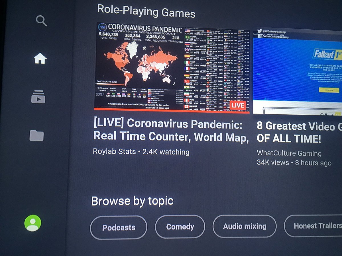 According to Youtube on my Apple TV, the Covid realtime counter is a Role Playing Game. So I guess we ARE in a simulation then?