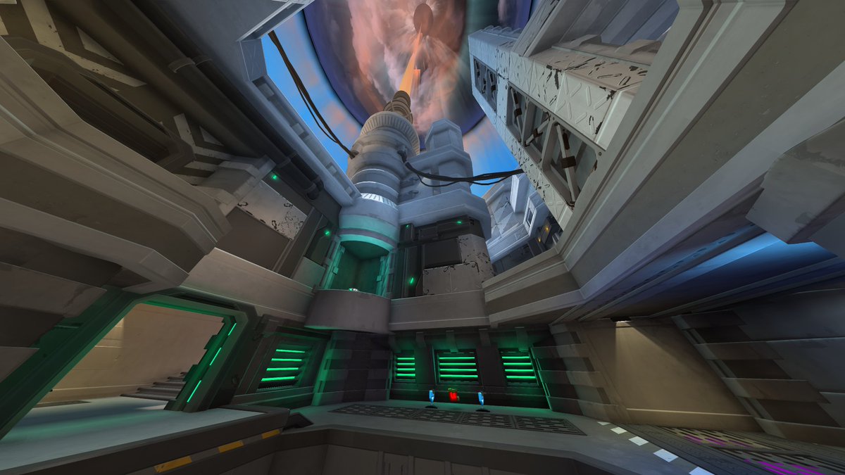 Here's a little preview of upcoming updates to Skybreak for <a href="/Diabotical/">Diabotical Rogue</a> featuring new volumetric effects, ambient audio, lots of visual improvements, and a⚫️