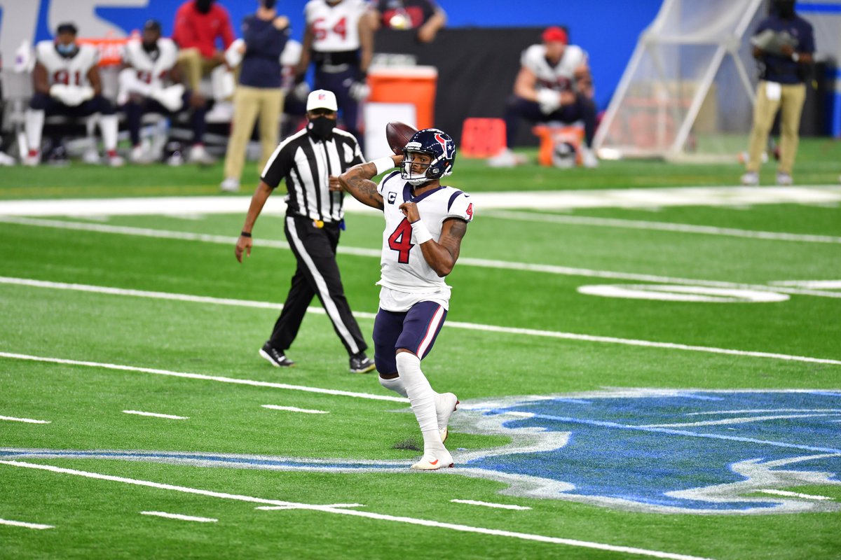 TexansPR's tweet photo. #Texans QB @deshaunwatson has now become the first quarterback in NFL history with at least 13,000 passing yards and 1,500 rushing yards in their first 50 games. https://t.co/DLxX38m8JG