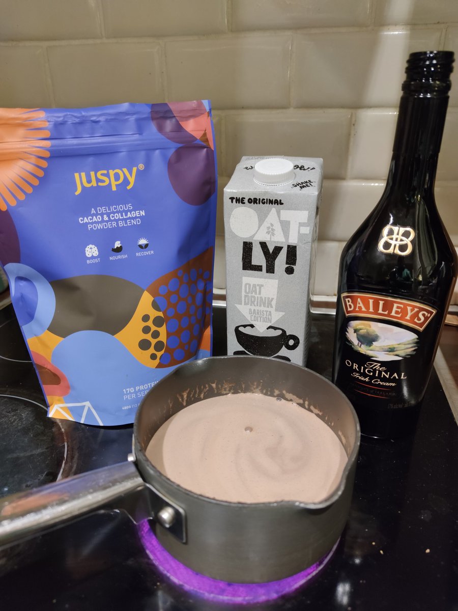 NewFerg's tweet photo. @Juspyoriginal @OatlyUK @BaileysOfficial Collab of 2020 for a sinless, boozey hot chocolate! 👌 https://t.co/U3xW4ANKuV
