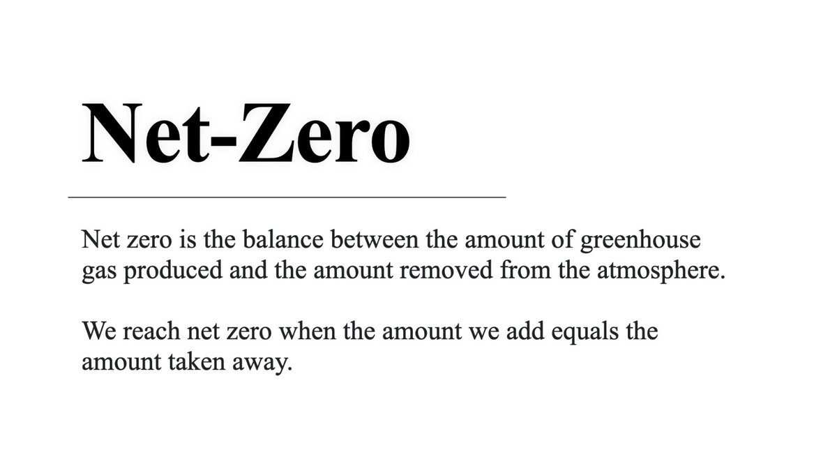 1/ The principle of net-zero is simple.We reach it when the amount of greenhouse gas we produce is offset by the amount we remove from the atmosphere.