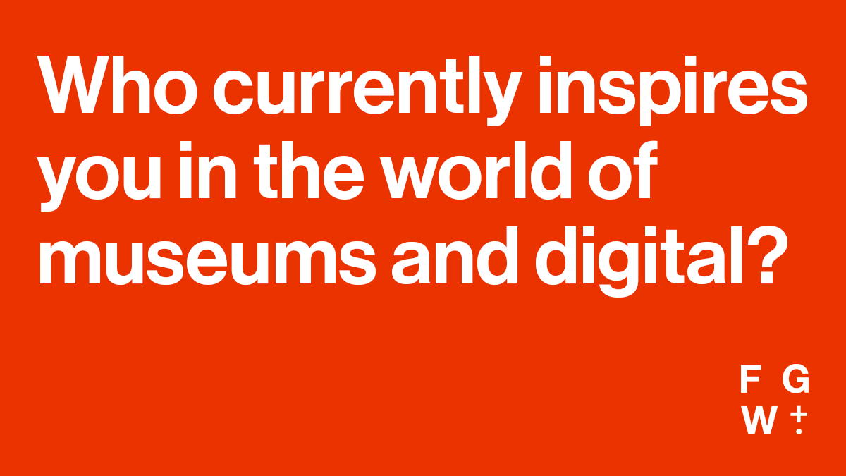FranklyGW's tweet photo. We’re running a "Digital in Museums inspiration day" for a museum. We’re looking for people - who we might not know already - to do 30 min presentations about their thinking/activity. Paid. 

So, who currently inspires you in the world of museums and digital? https://t.co/SuUg7ovDJO