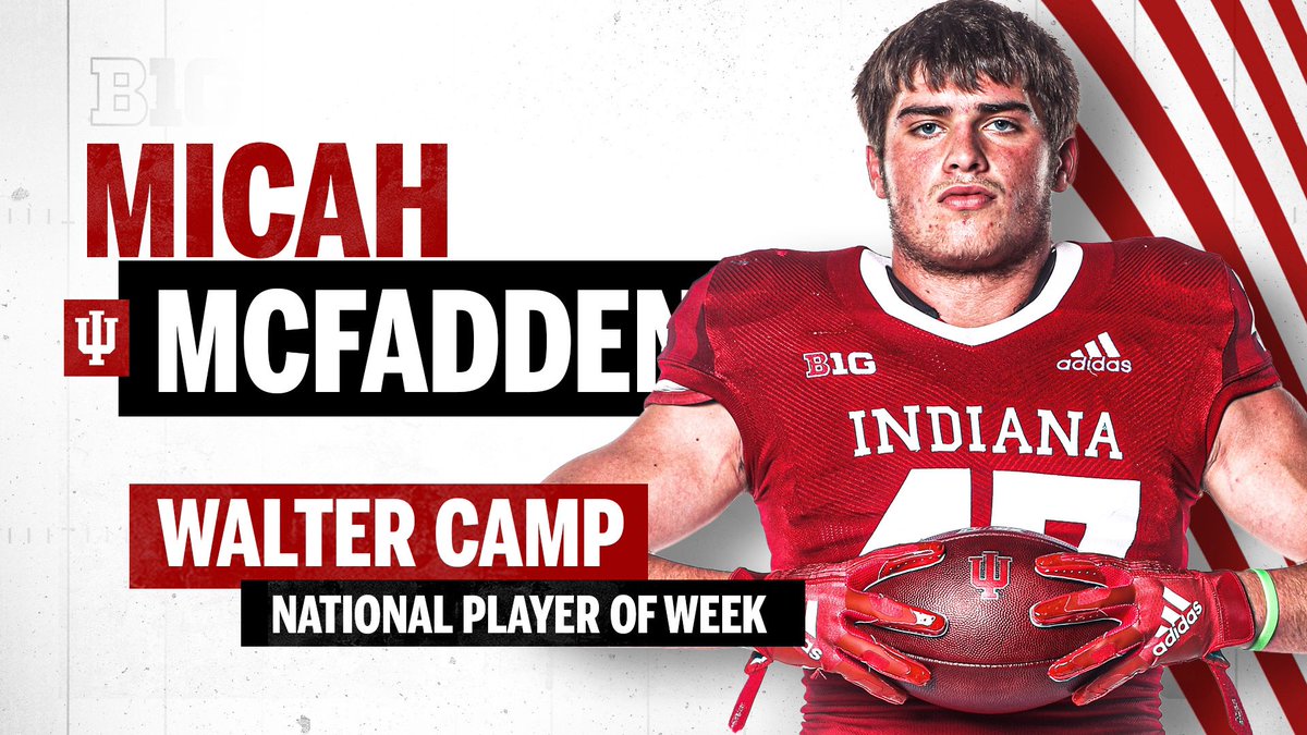 The first Hoosier to earn @WalterCampFF National Player of the Week honors. 👊 Well done, @mcfadden_micah.